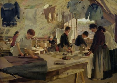 Bügelwerkstatt in Trouville, 1888 von Louis Joseph Anthonissen